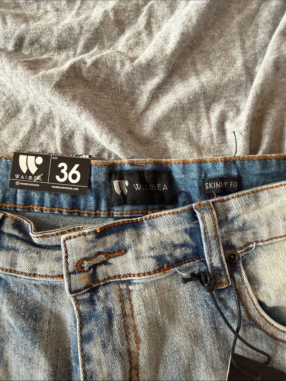 Slim Straight Light Blue Distressed Men's Jeans